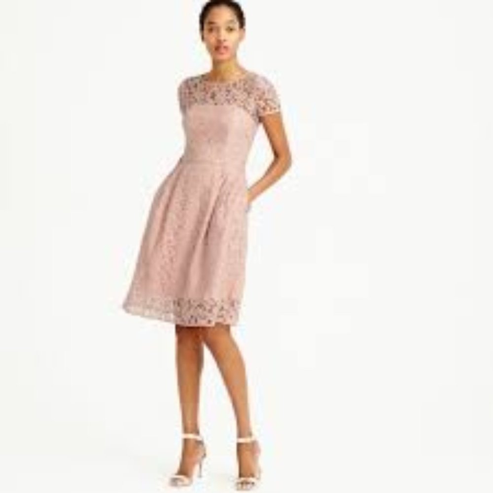 J.Crew Alisa Dress In Leave COLOR : NAVY BLUE